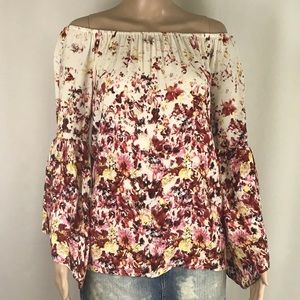 On The Road Pink Floral Off the Shoulder Top